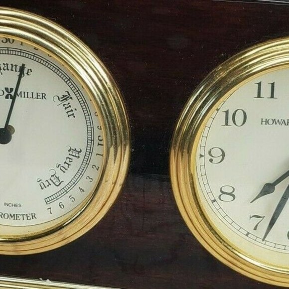 Howard Miller Dark Brown Barometer And Clock Model # 645-225 Serial # 198886 - Picture 3 of 10